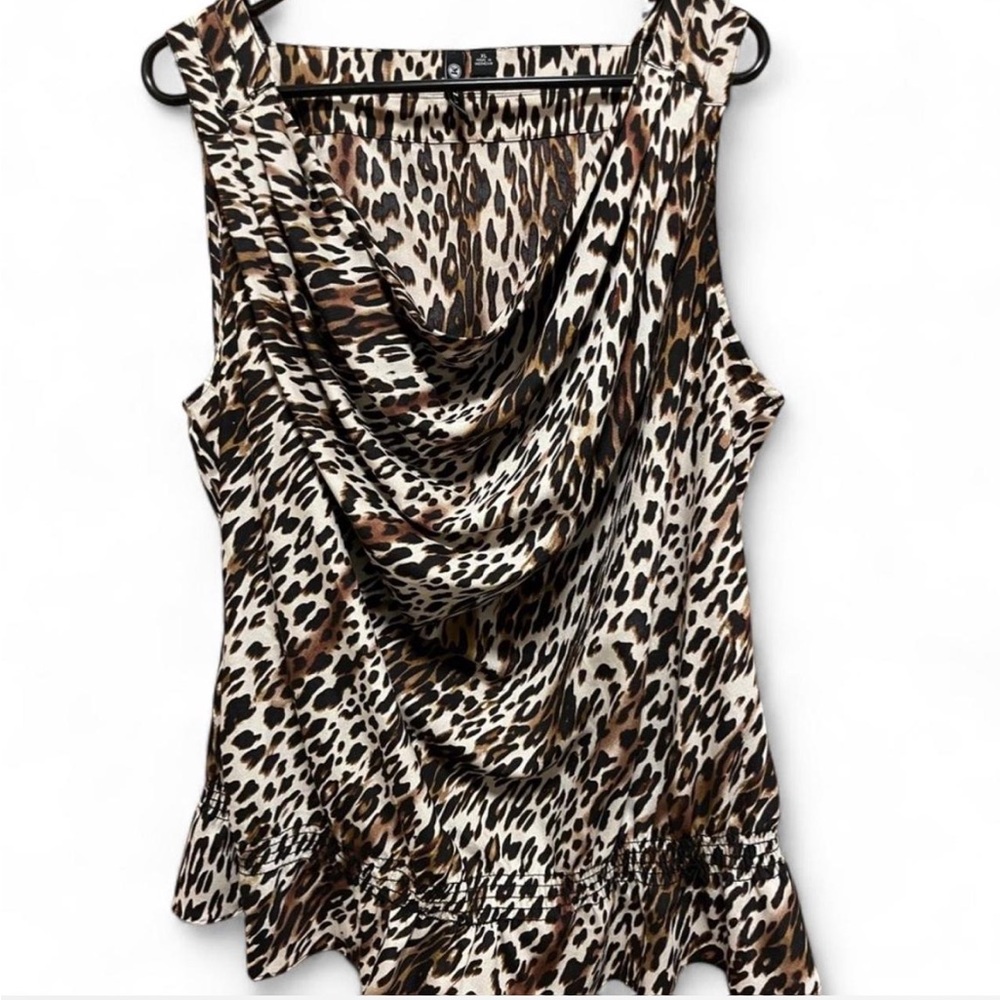 Milano Leopard Print Cowl Neck Blouse